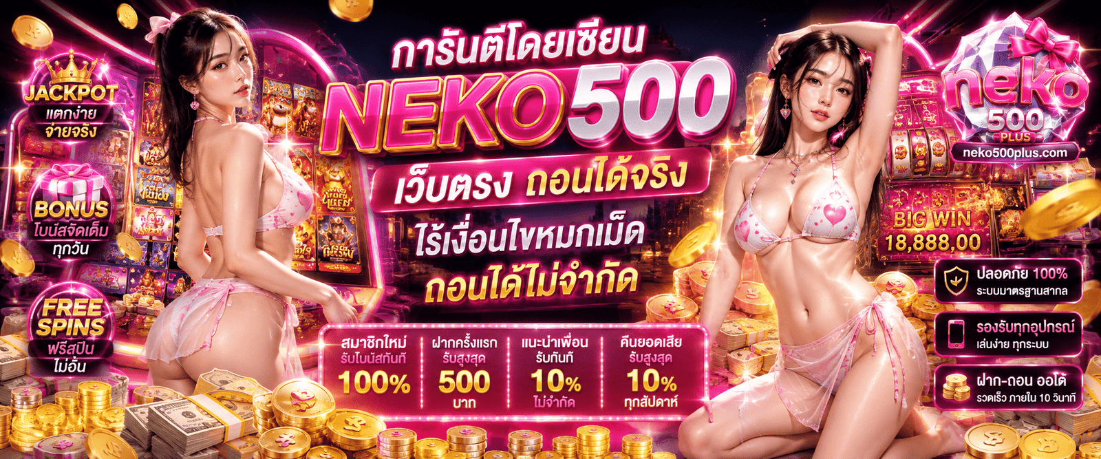 NEKO500 เว็บตรง ถอนได้จริง ไร้เงื่อนไขหมกเม็ด ถอนได้ไม่จำกัด
